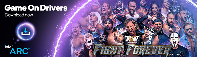 Game On single wide banner AEW Fight Forever large