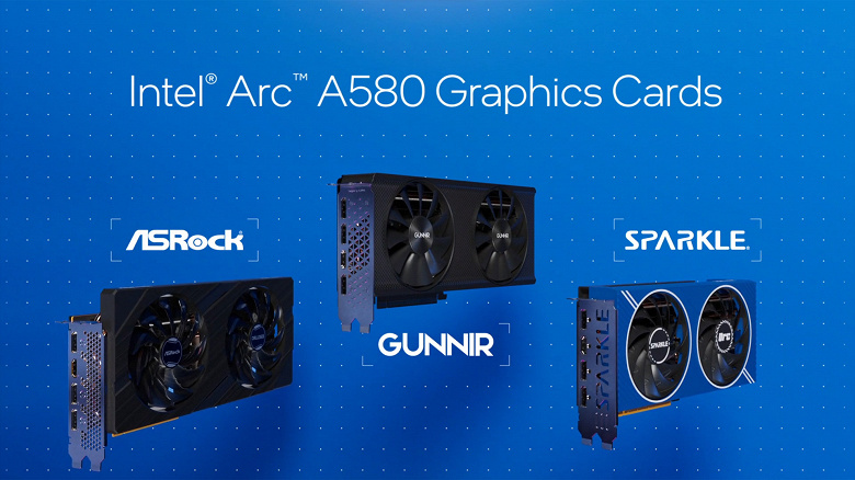 Intel Arc A580 Graphics Cards ASRock Gunnir Sparkle large