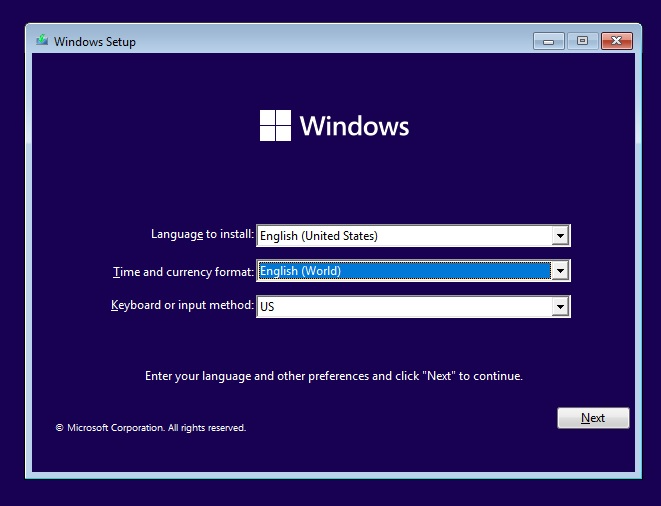 Windows 11 Setup screen
