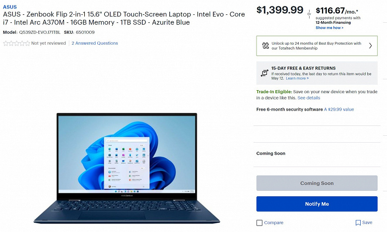 ASUS Flipbook Arc A370M large