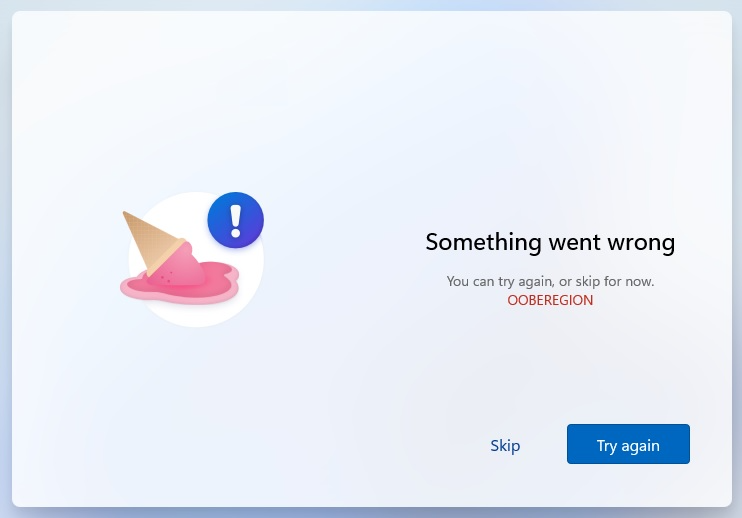 Windows 11 OOBERegion error 1