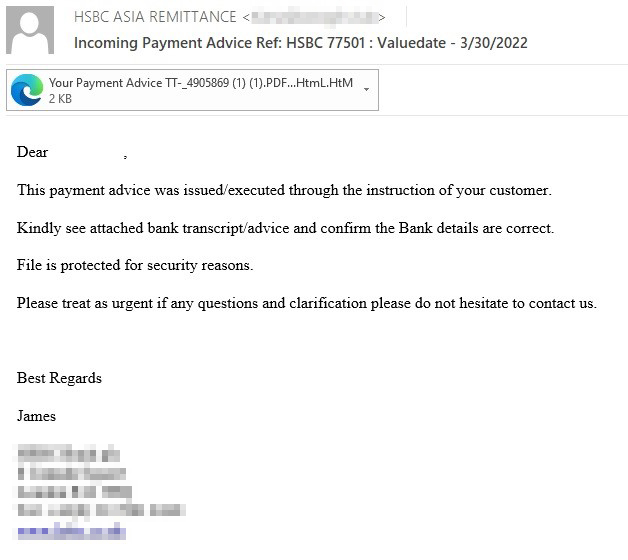 HTML attachments in phishing emails 01