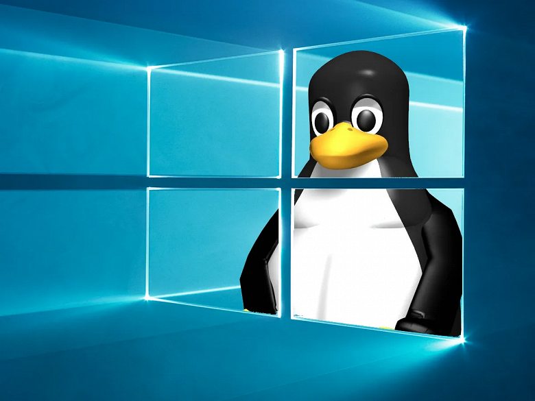 linux penguin in windows 10 pc large