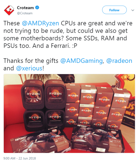 Разработчиков Serious Sam 4 компания AMD одарила процессорами Ryzen 