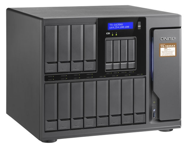 QNAP TS-1635AX: NAS-хранилище с 16 отсеками и двумя портами 10GbE SFP+
