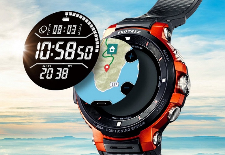 Защищенные умные часы Casio Pro Trek Smart WSD-F30 с Wear OS получили цветной и черно-белый экраны